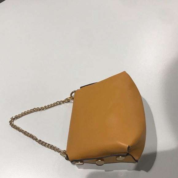 Leather Mini Purse with Gold-Toned Chain Handle | EUC - Picture 8 of 8